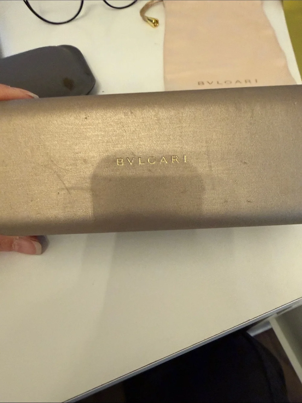 Bulgari Gold-Tone Eyewear Temple with Branded Case
